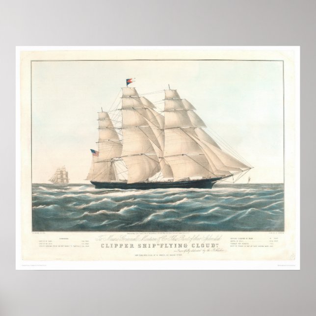 Clipper ship "Flying Cloud" (0397A) Poster (Front)