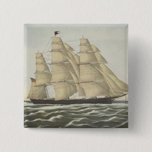 Clipper Ship, Flying Cloud 15 Cm Square Badge (Front)