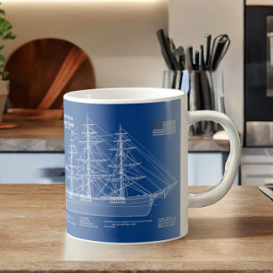 Clipper Ship Flying Cloud - Blueprint ABD Coffee Mug