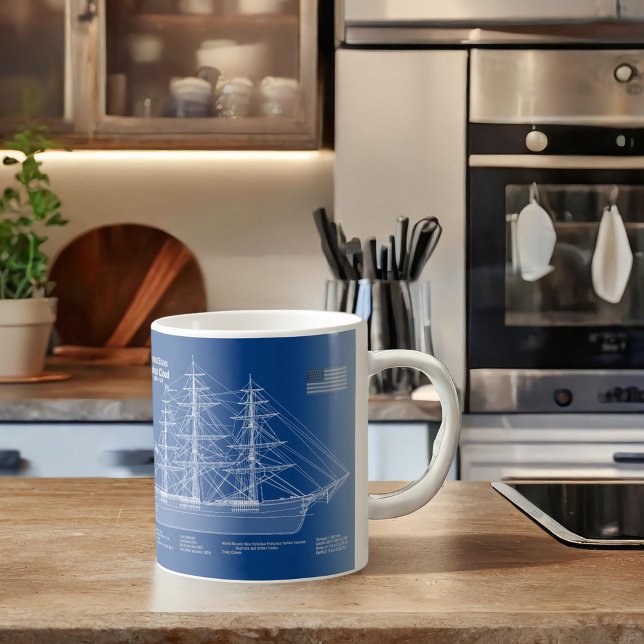 Clipper Ship Flying Cloud - Blueprint ABD Coffee Mug (Creator Uploaded)