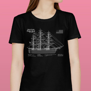 Clipper Ship Flying Cloud - Blueprint ABD T-Shirt