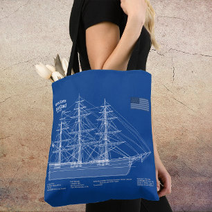 Clipper Ship Flying Cloud - Blueprint ABD Tote Bag