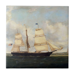 Clipper ship Horatio 19th century Tile