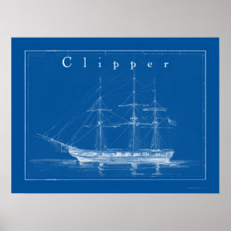 Clipper Ship  Nautical Poster Art