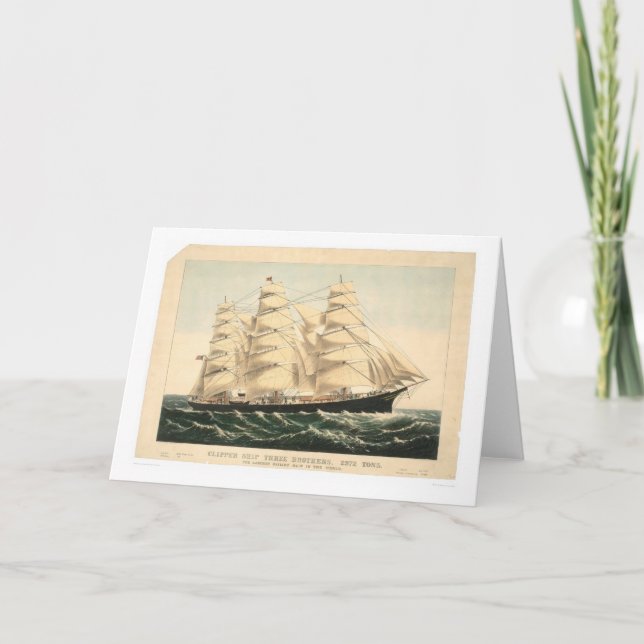 Clipper ship "Three Brothers" (0406A) Card (Front)