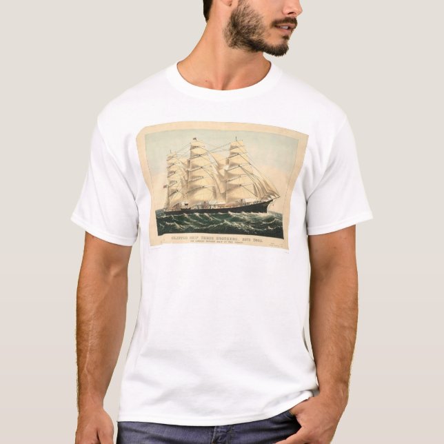 Clipper ship "Three Brothers" (0406A) T-Shirt (Front)
