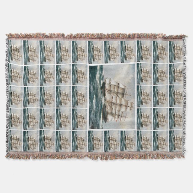 Clipper Ship Torrens Throw Blanket (Front)