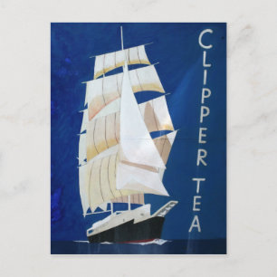 Clipper Tea vintage advertising poster Postcard