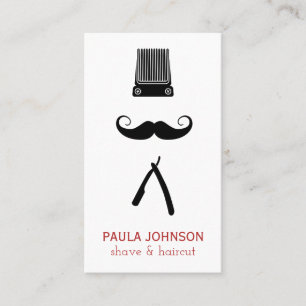 Clippers Moustache Razor Barber Business Card