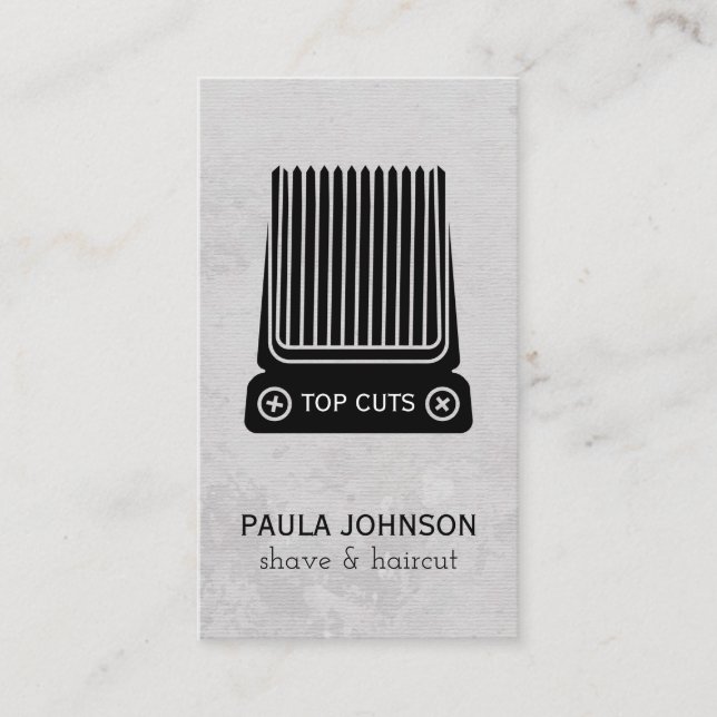 Clippers Moustache Razor Barber Business Card (Front)