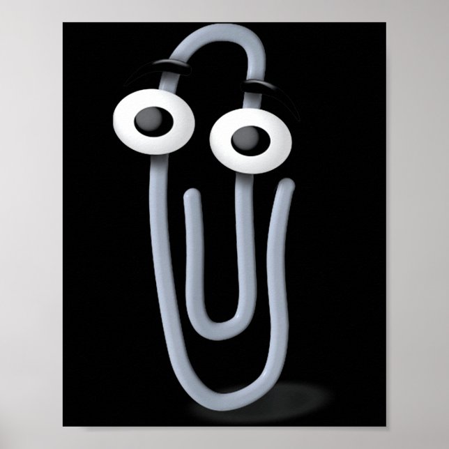 Clippy Paper Clip Funny Meme Page Note  Poster (Front)
