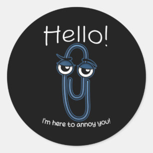 Clippy Paper Clip Funny Meme Page Note Sarcastic  Classic Round Sticker