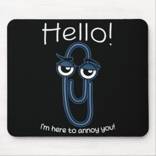 Clippy Paper Clip Funny Meme Page Note Sarcastic  Mouse Mat