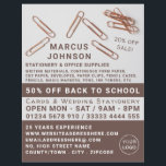 Clips, Stationery & Office Supplies, Stationer Flyer<br><div class="desc">Clips,  Stationery & Office Supplies,  Stationer Advertising Flyers By The Business Card Store.</div>