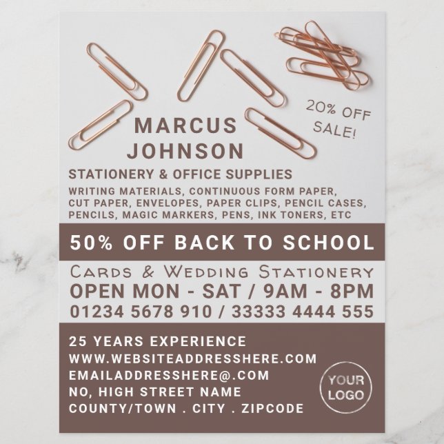 Clips, Stationery & Office Supplies, Stationer Flyer (Front)