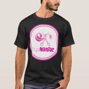 CliptoMANIAC Pink on Black T-Shirt