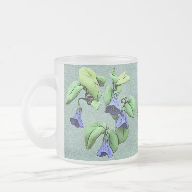 Clitoria ternatea - Blue Darwin Pea Frosted Glass Coffee Mug (Left)