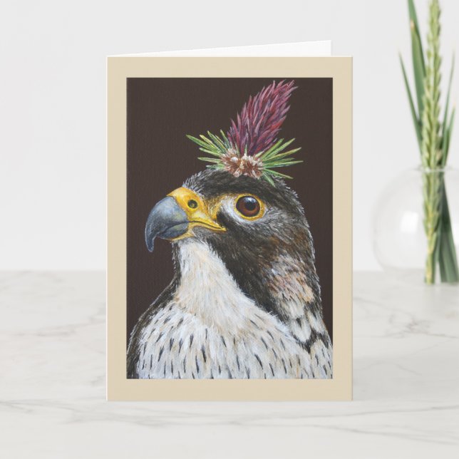 Clive the peregrine falcon greeting card (Front)