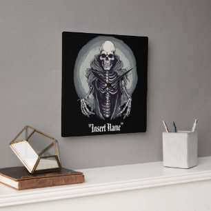 Cloaked Cadaver Square Wall Clock