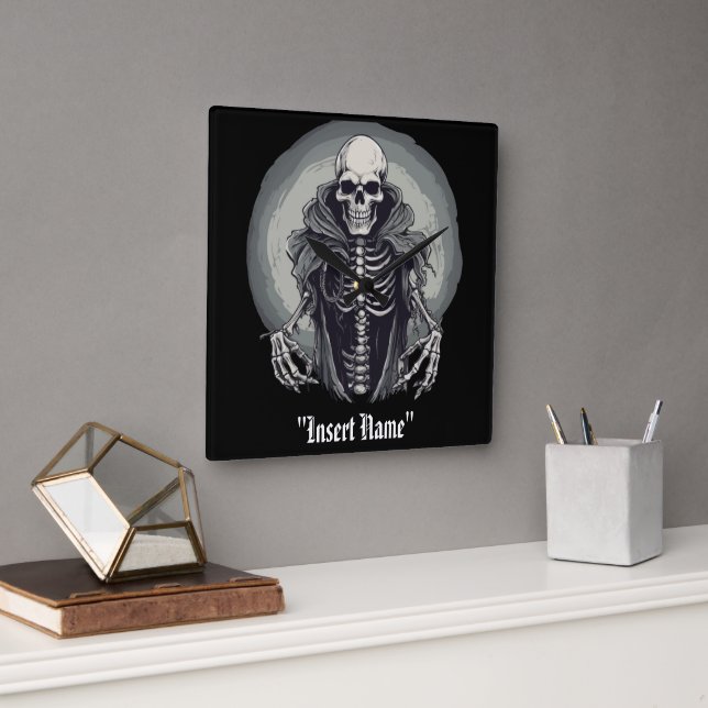 Cloaked Cadaver Square Wall Clock (Office)