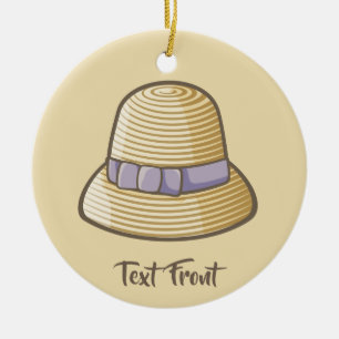 Cloche Hat Beige Ceramic Tree Decoration