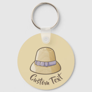 Cloche Hat Beige Key Ring