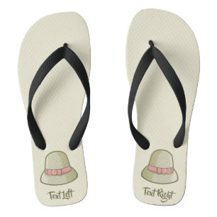 Cloche Hat Yellow Flip Flops