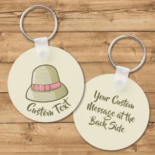 Cloche Hat Yellow Key Ring