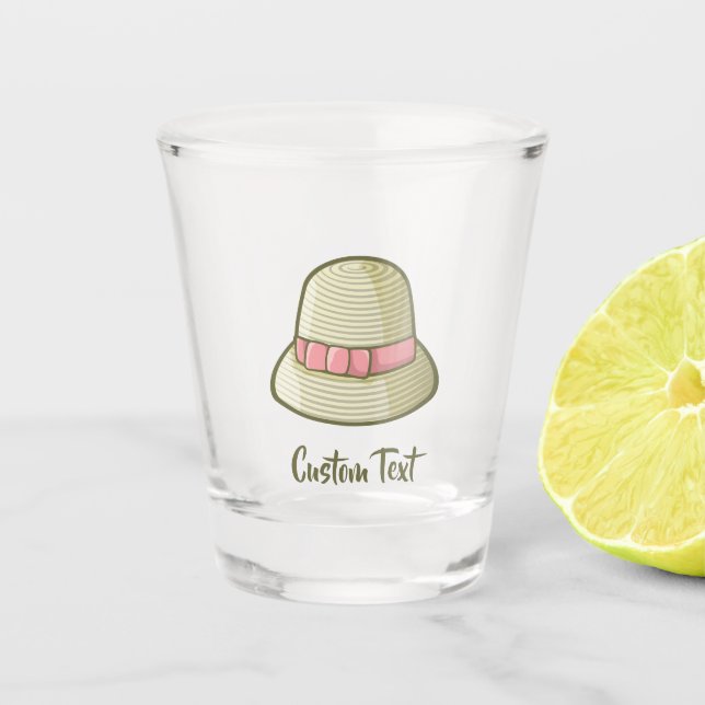 Cloche Hat Yellow Shot Glass (Front)