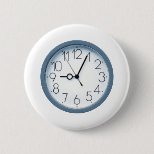 Clock 6 Cm Round Badge