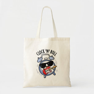 Clock And Roll Funny Rock Pun  Tote Bag