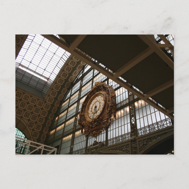 Clock at Great Hall Announcement Postcard (Front)