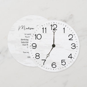 Clock Birthday Party On Whitewashed Wood