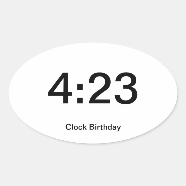 Clock Birthday Sticker 4:23 (Front)