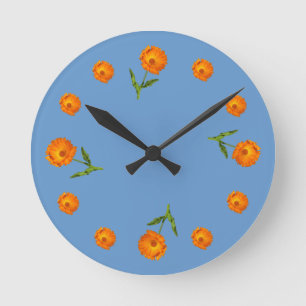 Clock - Calendula blossoms