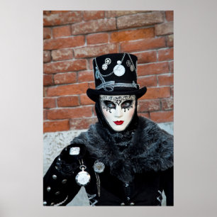 Clock Carnival Costume, Venice Poster
