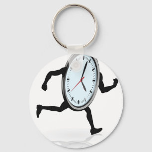 Clock character running key ring