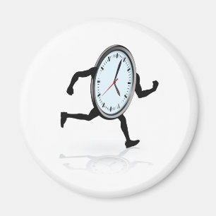 Clock character running magnet