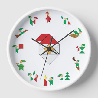 Clock –Christmas Elves & Santa Tangrams