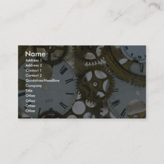 Clock cogs in ice business card