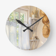 Clock Curtain in the Wind