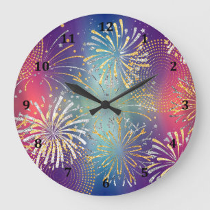 Clock Design with Fireworks Illustrated