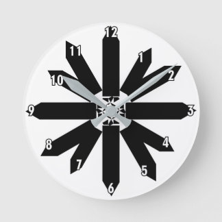 clock dial black signs white numbers