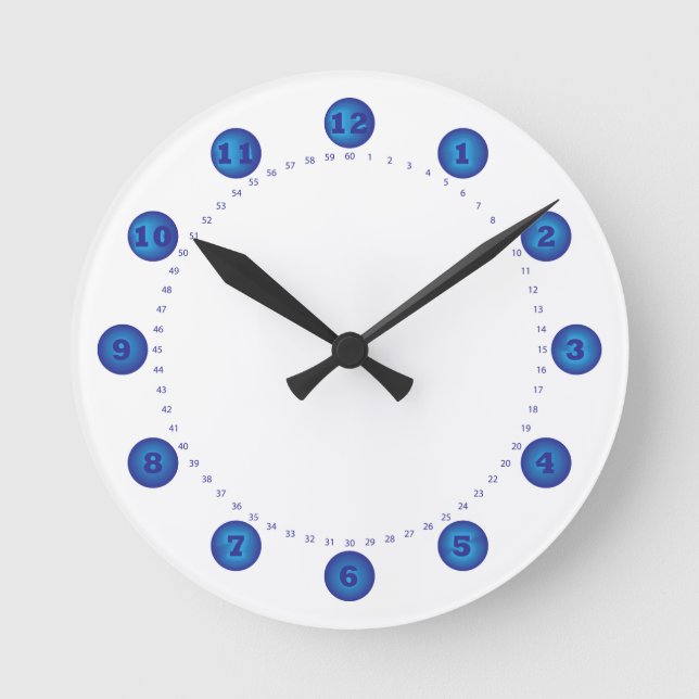 clock dial blue circle with seconds (Front)