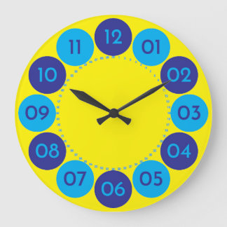 clock dial blue on blue on yellow