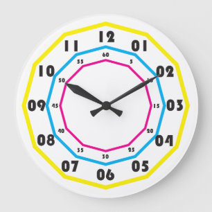clock dial cyan magenta yellow black