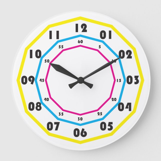 clock dial cyan magenta yellow black (Front)