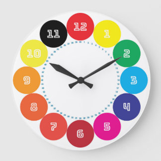 CLOCK dial enormous hourly numbers blue seconds