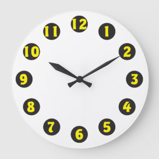 clock dial yellow black discs