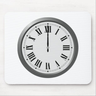 Clock Displaying Time Mouse Mat
